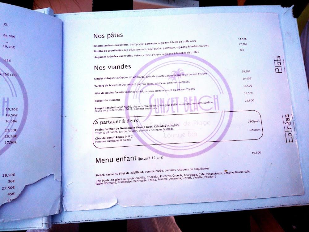 Sunset Beach - Menu Image 4